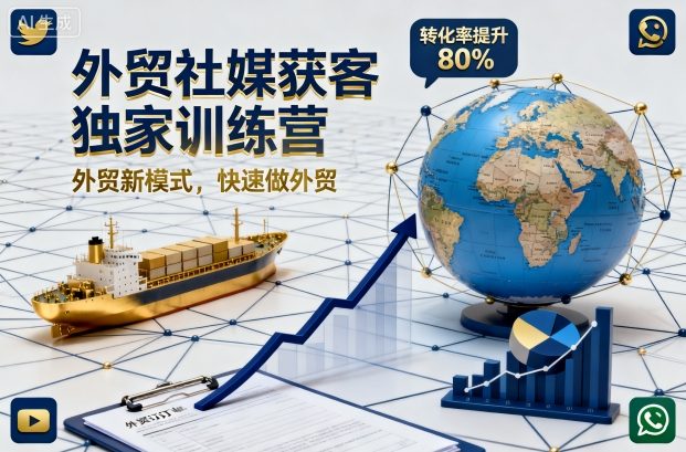 外贸社媒获客独家训练营，外贸新模式，快速做外贸(更新26年3月)-小y轻创