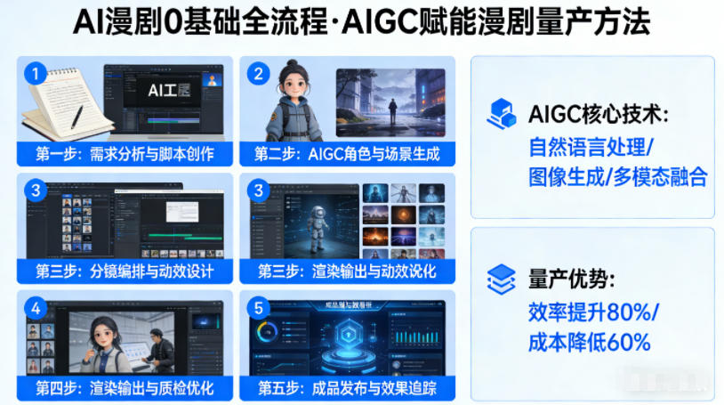 AI漫剧0基础全流程，快速掌握AIGC赋能的漫剧量产方法-小y轻创