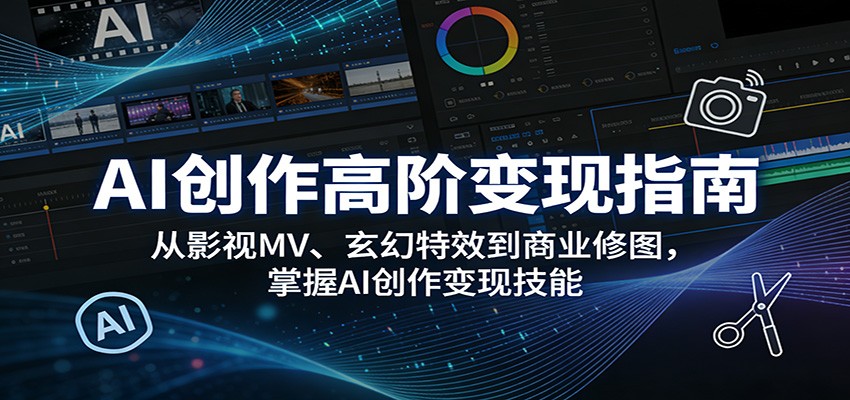 AI创作高阶变现指南：从影视MV、玄幻特效到商业修图，掌握AI创作变现技能-小y轻创