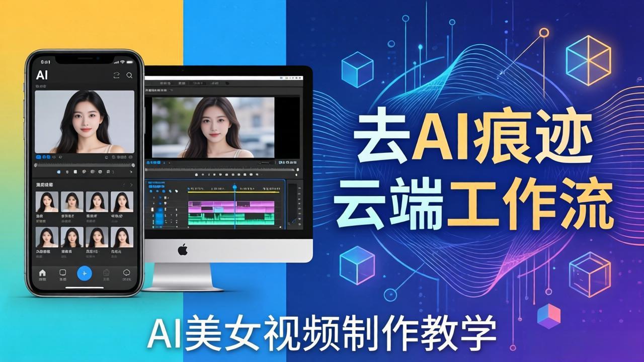 AI美女视频制作教学：去AI痕迹，云端工作流出图，手机电脑均可，不需要配置-小y轻创