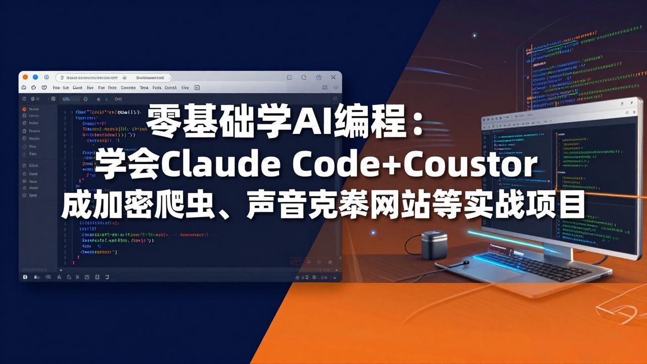零基础学AI编程：学会Claude Code+Cursor完成加密爬虫、声音克隆网站等实战项目-小y轻创