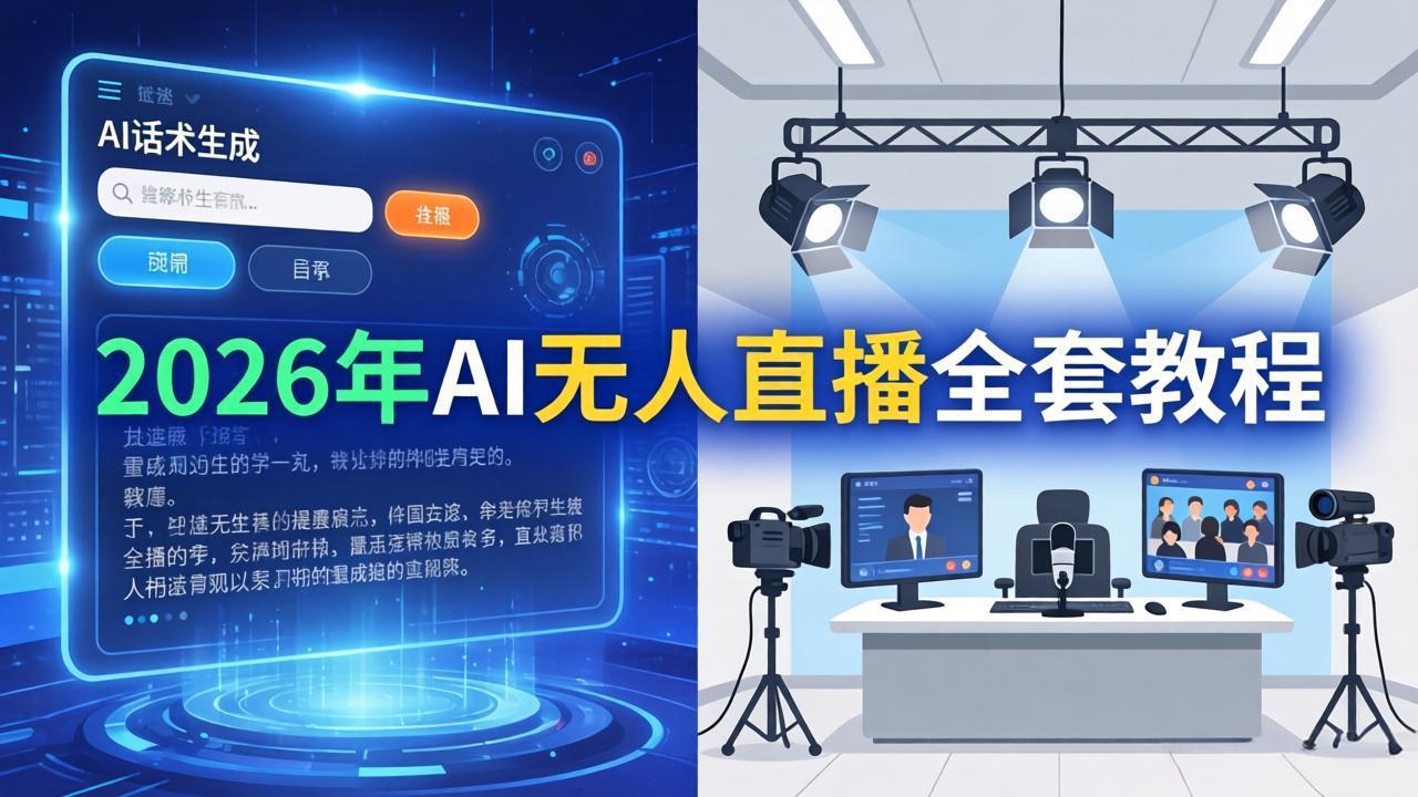 2026年AI无人直播全套教程:OBS安装+软件配置+直播间搭建+话术生成+一键开播实操-小y轻创