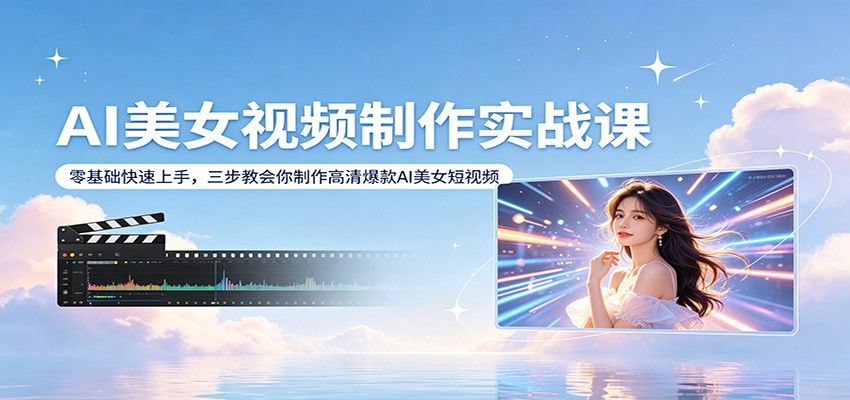 AI美女视频制作实战课:零基础快速上手,三步教会你制作高清爆款AI美女短视频-小y轻创