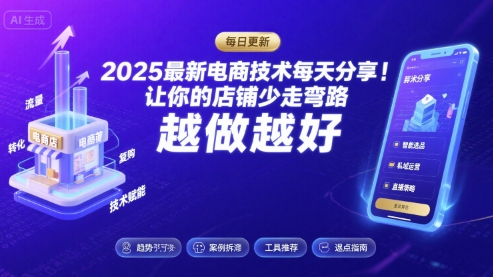 2026最新电商技术每天分享,让你的店铺少走弯路,越做越好(更新26年04月)-小y轻创