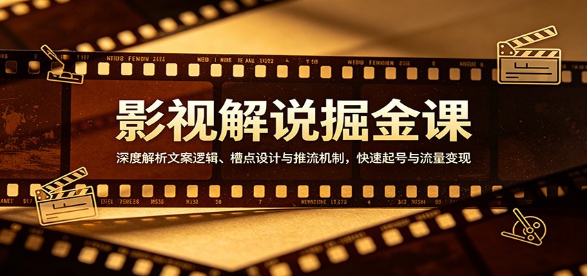 影视解说掘金课:深度解析文案逻辑、槽点设计与推流机制,快速起号与流量变现-小y轻创
