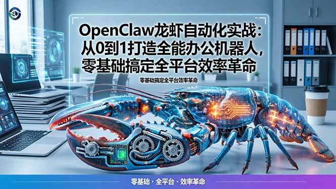 OpenClaw龙虾自动化实战:从0到1打造全能办公机器人,零基础搞定全平台效率革命-小y轻创