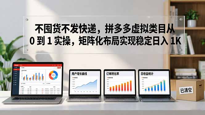 不囤货不发快递,拼多多虚拟类目从 0 到 1 实操,矩阵化布局实现稳定日入 1K-小y轻创