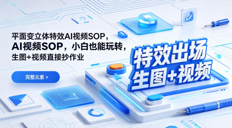 (特效出场)平面变立体特效AI视频SOP，小白也能玩转，生图+视频直接抄作业-小y轻创