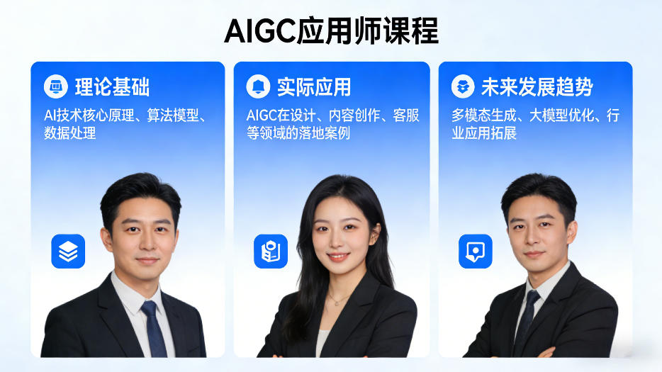 AIGC应用师课程，覆盖了AI技术的理论基础、实际应用、以及未来发展趋势(更新)-小y轻创