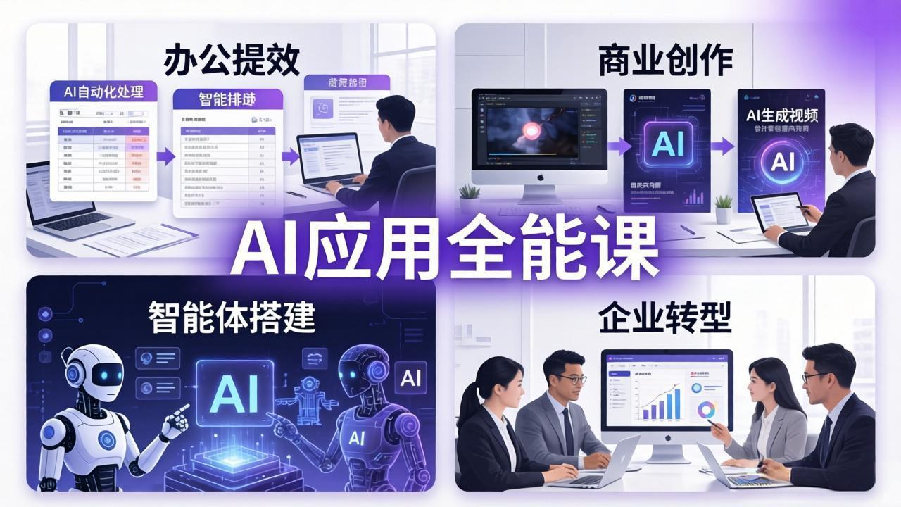 AIGC 应用师全能课-更新：办公提效、商业创作、智能体搭建、企业转型，一站式学会AI应用-小y轻创