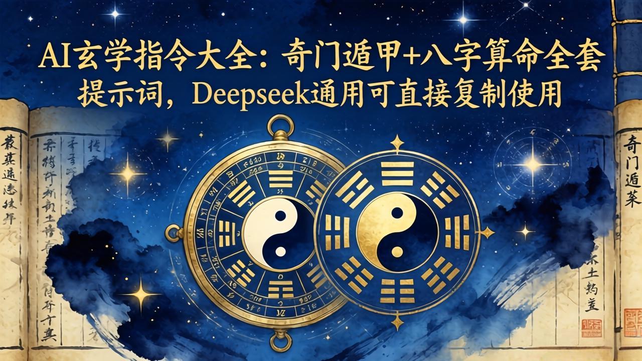 AI玄学指令大全：奇门遁甲+八字算命全套提示词，Deepseek通用可直接复制使用-小y轻创
