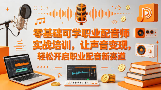零基础可学职业配音师实战培训，让声音变现，轻松开启职业配音新赛道-小y轻创