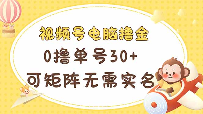 （14220期）视频号电脑撸金 0撸单号30+ 可矩阵 无需实名多号多得-小y轻创