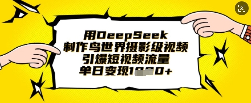 用DeepSeek制作鸟世界摄影级视频,引爆短视频流量,单日变现1k-小y轻创