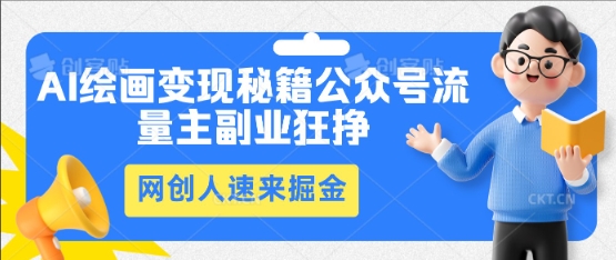 AI绘画变现秘籍：公众号流量主副业狂挣，网创人速来掘金-小y轻创