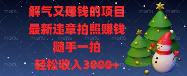 解气又挣钱的项目，最新违章拍照挣钱，随手一拍，轻松收入数张【揭秘】-小y轻创